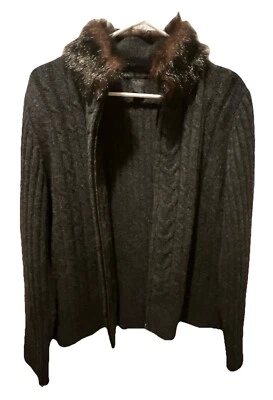 Suéter Sarah Spencer Para Mujer Talla Grande 100% Lana de Cordero Cremallera Cárdigan Gris Foto 1 de 4