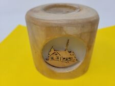 Wooden Rustic Estes Park Colorado Handmade Wooden Carved Candle Holder RARE 