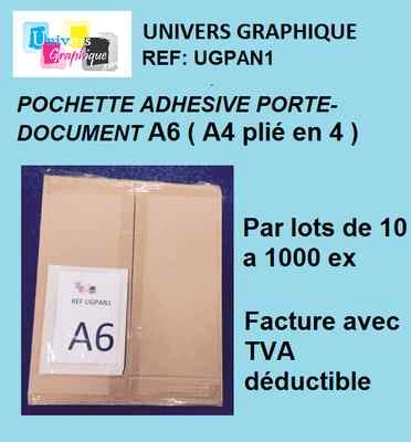 UNIVERS GRAPHIQUE Pochette porte document A6 adhésive de 10 a 1000 ex
