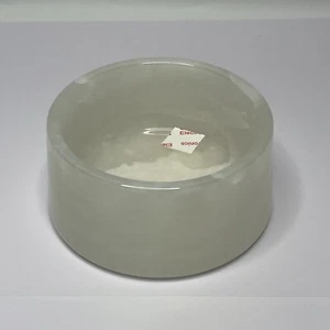 Marble Dog Bowl Weighted Stone Cat Dish Pet Bowl Food & Water Gift White Onyx - Picture 1 of 5