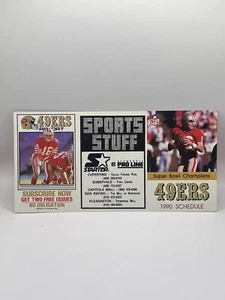 1990 San Francisco 49ERS POCKET SPIELPLAN STARTER Joe Montana Jerry Rice Card - Bild 1 von 7