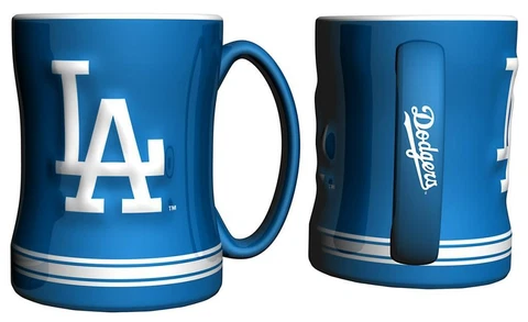 Los Angeles Dodgers 15oz Sculpted Relief Coffee Mug [NEW] MLB Tea Cup Hot Cover