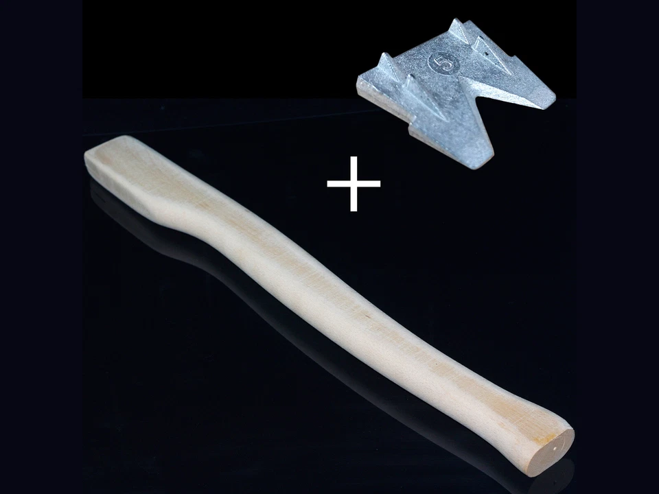 MARKENLOS Axtstiel Ersatzstiel Ersatzstiele Stiel L 360mm mit Kuhfuß und Stielkeil Keil