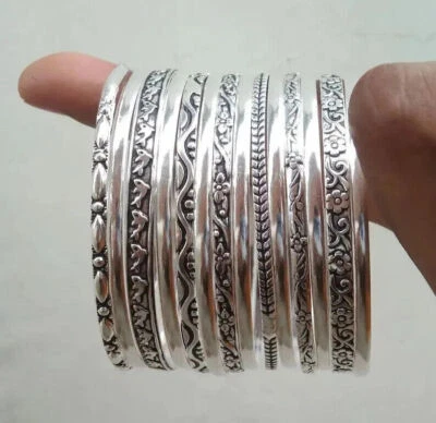 Set Of 14 Bangle Solid 925 Sterling Silver Handmade Women Designer Bangle, M290 - Image 1 of 4