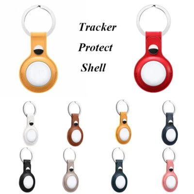 Portable Case For Air Tag Cover Tracker Leather Car Key Chain Ring Holder