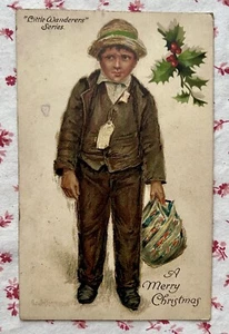 Vintage 1911 L.J. Kipper “Little Wanderers” Series Signed Christmas Postcard - Picture 1 of 4