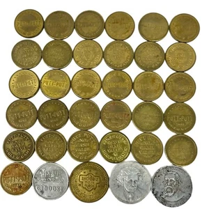 Vintage Mixed Lot of (35) Different Tokens -Arcade, Game, Circulated 1968 / 1982 - Picture 1 of 12