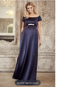 TIFFANY ROSE MATERNITY ARIA GOWN Midnight Blue Size 2 With Aurelia Vintage Sash - Picture 1 of 5