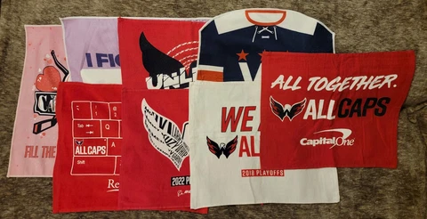 Washington Capitals Rally Towels Set Of 8 NEW Cover