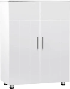 Armadietto da Bagno con Ripiani Regolabili, Mobiletto Multiuso con 3 Scomparti, - Foto 1 di 8