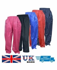 Kids Children Child Waterproof Over Boys Girls Rainwear Rain Trousers 3-13 yrs - Picture 1 of 1