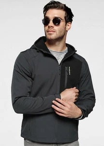 GIACCA CON CAPPUCCIO UOMO ICEPEAK PENT GRIGIO SOFT SHELL OUTDOOR TAGLIA UK 48R NUOVA CON ETICHETTE - Foto 1 di 4