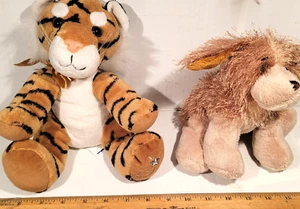 TWO Toys RUSS Shining Star Tiger,   also   GANZ Poodle Dog BOTH 9" Tall - Picture 1 of 9