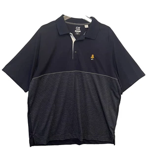 Cutter & Buck Golf Shirt Polo DryTec XL Navy Striped Polyester - Picture 1 of 8