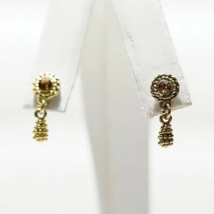 Joseph Esposito Ashley Classics - Dangling Simulated Topaz Post Earrings - Picture 1 of 3