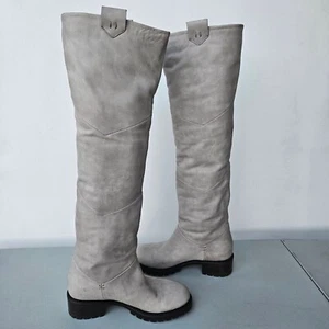ROSS & SNOW Elena Weatherproof Shearling Over the Knee Boot 6.5 Handmade Italy - Picture 1 of 12