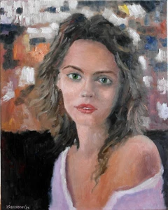 A Lovely Young Lady Portrait Original Oil Painting 16x20 Hand Painted YSArt - Picture 1 of 4