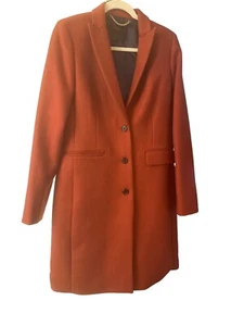 J. Abrigo para mujer Crew mezcla de lana talla 6 alto naranja óxido palangre de un solo pecho - Imagen 1 de 5