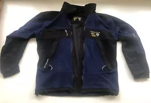 Mountain Hardwear Jacket Mens M Black Blue Fleece Gore Windstopper Tech Hiking - Picture 1 of 19