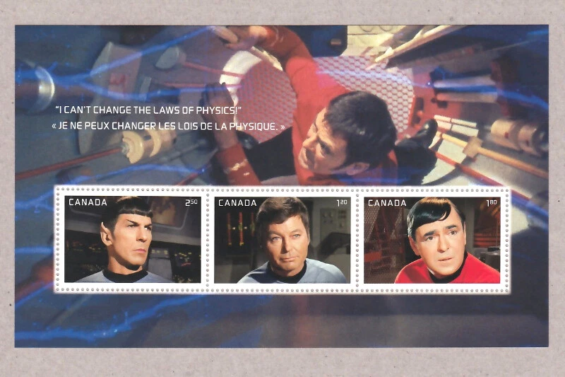 STAR TREK = McCOY, SPOCK, SCOTTY = SOUVENIR SH from PRESTIGE booklet Canada 2016 Foto 1 de 1