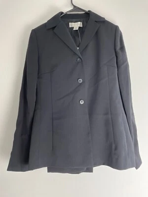 Traje eléctrico informal de tres piezas de esquina negro blazer falda pantalones para mujer talla 2 nuevo Foto 1 de 4