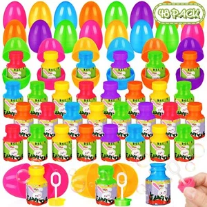 Halloscume 96 Pcs Prefilled Easter Eggs with Bubble Wands Easter Basket Stuff... - Picture 1 of 6