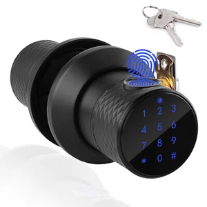 Cerradura de puerta inteligente sin llave huella digital contraseña teclado perilla cerrojo electrónico EE. UU. - Imagen 1 de 10