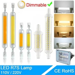 Dimmable R7s LED COB Glass Tube Light Bulb 6W 78mm 12W 118mm 10W 25W J135 J Type - Picture 1 of 14