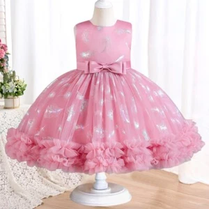 Kids Tutu Princess Party Dress Girls Infant Lace Elegant Dress Baby Girl Clothes - Picture 1 of 36