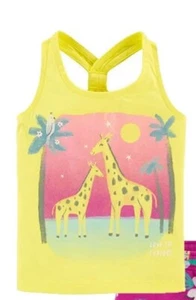 New Carters Kid Girl Yellow Glitter Giraffe Racerback Tank Top Sz 14 - Picture 1 of 5