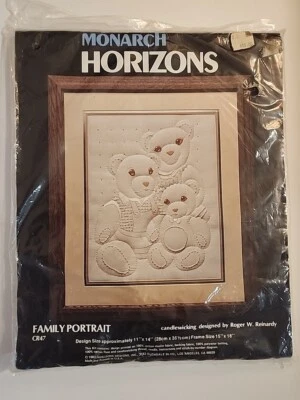 NOS 1983 Monarch Horizons Needlepoint Craft Kit CR47 Family Portrait Bears - Image 1 of 4