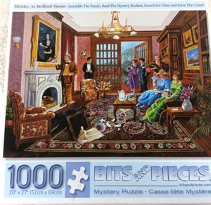Mystery Murder at Bedford Manor 1000 Piece Jigsaw Puzzle by Bits and Pieces - Picture 1 of 3