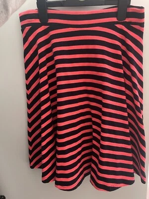 new pink and navy (looks black) striped superdry skirt - Image 1 of 2