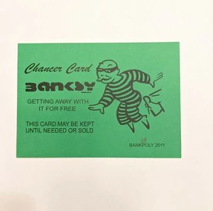 BANKSY Green Chancer Card - Banksypoly 2011 - Graffiti Street Art - Collezionisti - Foto 1 di 4