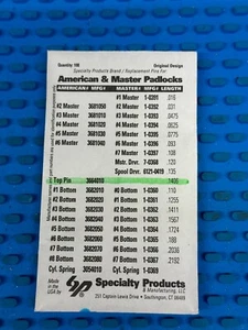 100 pasadores superiores dentados de seguridad para candado American and Master 366-4010  - Imagen 1 de 2