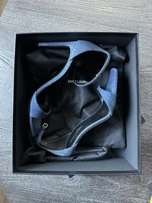 Sandalias de jean Saint Laurent Bea azul talla 38 Foto 1 de 4