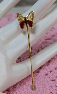 Vintage Butterfly Stick Pin Stickpin Enamel Metal 1/2 color - Picture 1 of 8