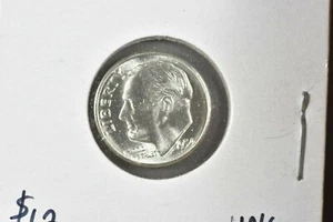1954 S - Roosevelt Dime, Uncirculated Full Bands Gem - 90% Silver US Coin - Picture 1 of 2