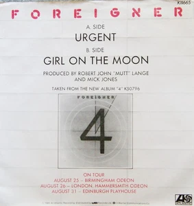 Foreigner - Urgent (7") (Very Good (VG)) - 2883132589 - Picture 1 of 3