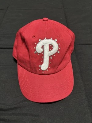费城人美国职棒大联盟粉色维多利亚的秘密棒球帽帽子闪亮白色标志可调节 — 第 1/4 张图片