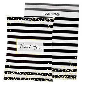 Poly Mailer Shipping Bags 10x13 Inch, 100 Pack, Non 10 x 13 inch Black & White - Afbeelding 1 van 7