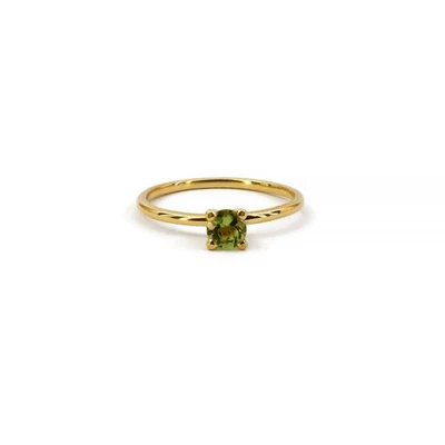 0.50 ctw Natural Green Peridot Gemstone Promise Ring 14k Yellow Gold s085 - Image 1 of 4