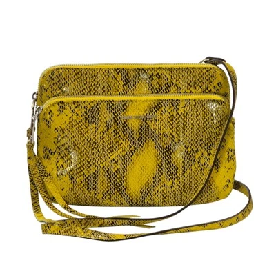 Cartera Bandolera de Cuero AIMEE KESTENBERG Piel de Serpiente Amarilla Foto 1 de 4