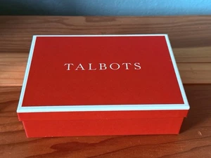 Talbots Geschenkbox klein Rechteck rot weiß Weihnachten Urlaub Geburtstag 7”x5”x2” - Bild 1 von 7