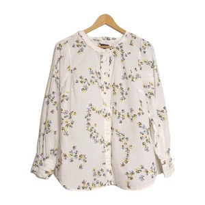 Talbots Ladies Long  Sleeve White Floral Blouse Top  Size S - Picture 1 of 9