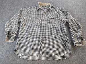 Vintage Cabelas Shirt Mens XL Black&White Check Corduroy Collar /Cuff (Flaws) - Picture 1 of 14
