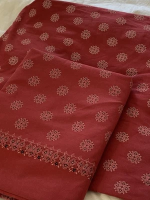Juego de sábanas dobles vintage de pañuelo rojo vaquero Wamsutta 2 piezas planas + ajustadas Foto 1 de 4