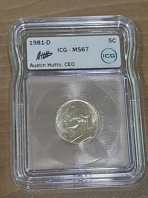 1981 D Jefferson Nickel ICG MS67 - Image 1 of 4