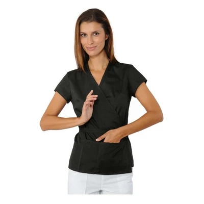 Casacca Kimono Tonga Nero Isacco - Divisa Estetista Centro Estetico - Immagine 1 di 3