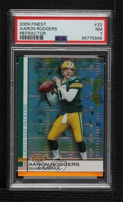 2009 Topps Finest Refractor Aaron Rodgers #22 PSA 7 - Image 1 of 2